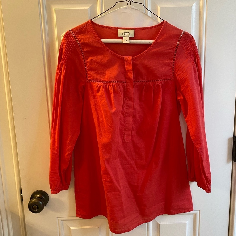 LOFT Women's Bright Red Blouse